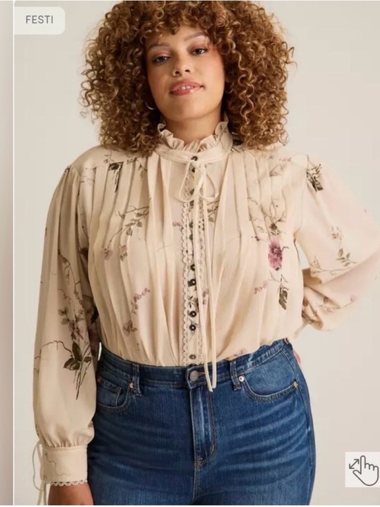 torrid Tops - NWT Torrid X Festi Pleated Ruffle Neck boho Blouse sz 2X
